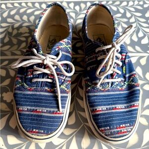 Vans Tribal Aztec Nordic Fair Isle Serape Boho Lace Up Low Top Sneakers 8.5 GUC